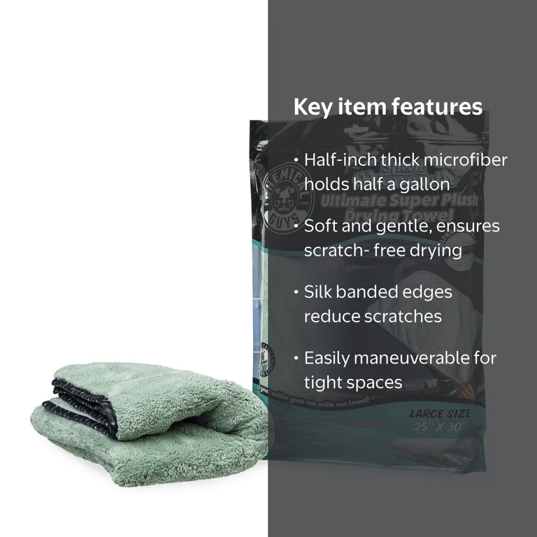 Chemical Guys MIC529 Ultimate Super Plush Drying Towel, Olive