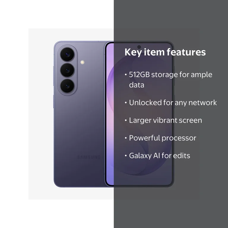 Samsung Galaxy S26 512GB Smartphone Unlocked, Cobalt Violet
