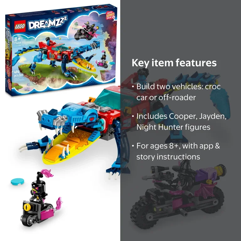 LEGO DREAMZzz 71458 Set, Rebuilds to Truck/Boat, Features