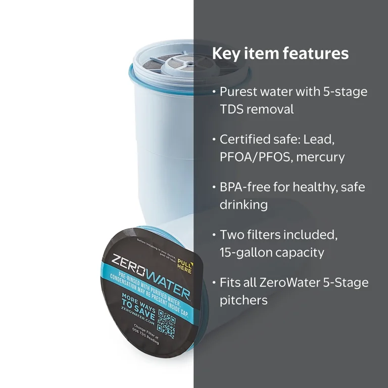 ZeroWater, 5-stage water filter replacement, 2 pack - Walmart.com