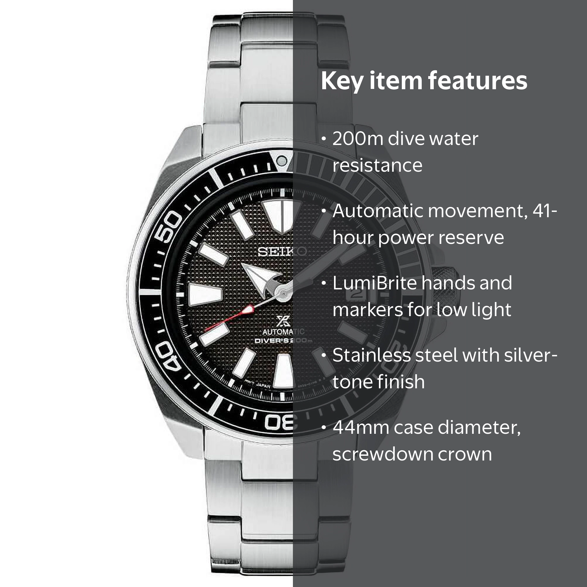 Seiko Prospex Samurai Men's Diver Stainless Steel Automatic Watch