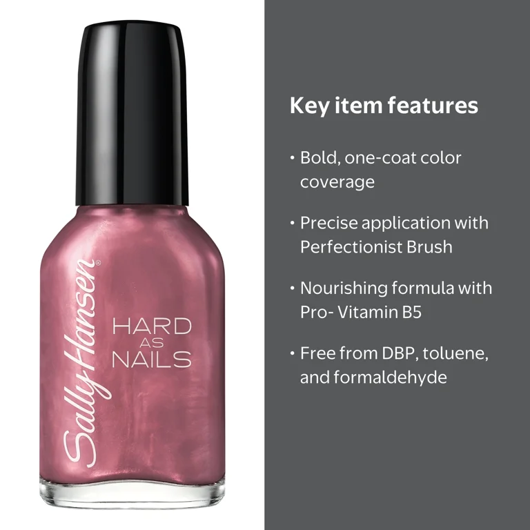 Sally Hansen Hard as Nails Nail Polish, Brownstone, 0.45 oz, No