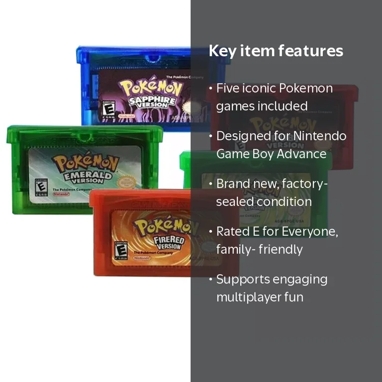 GBA版 ポケットモンスター シリーズ5作セット GBA Pokemon Series (5) for Game Boy Advance yz-Video Games Brand