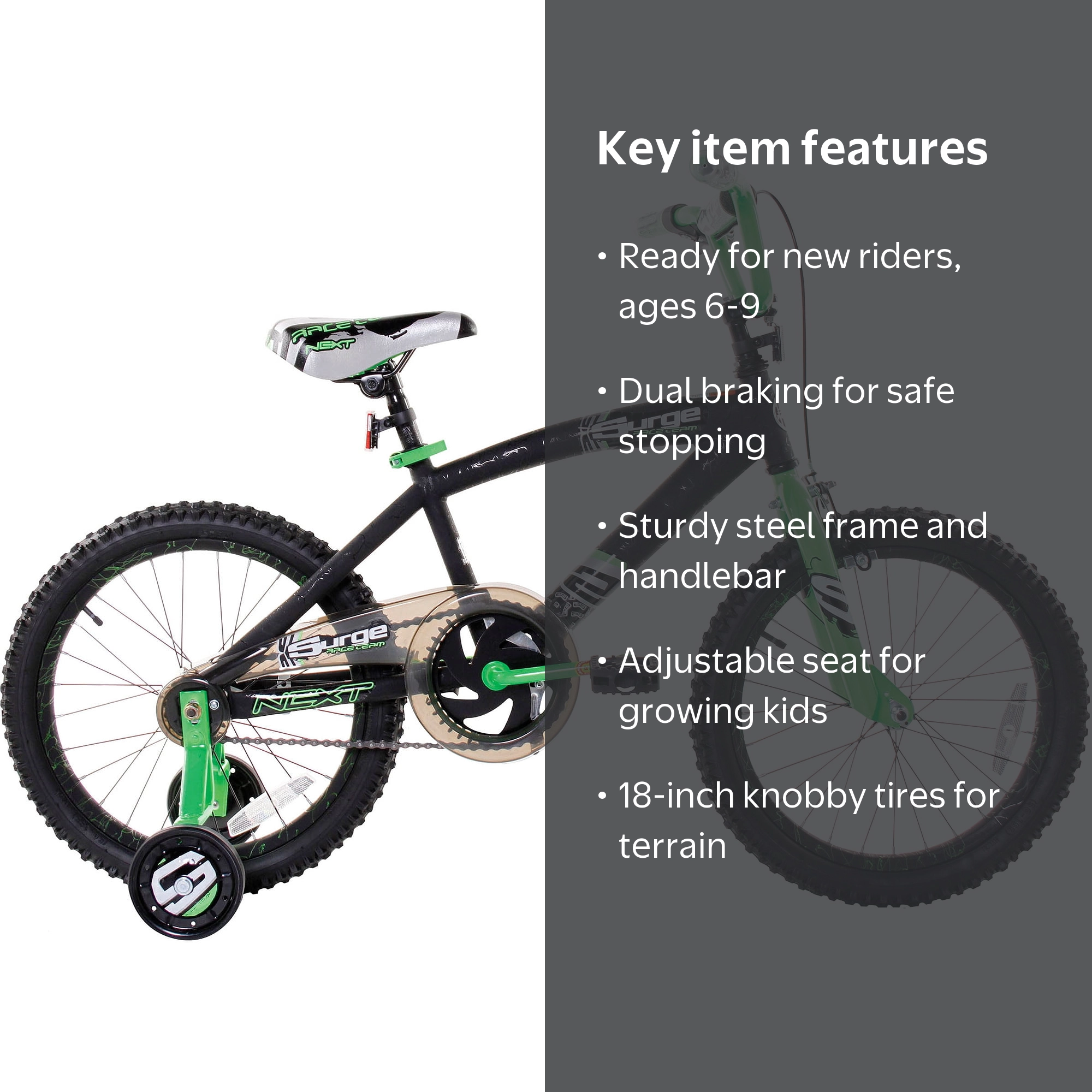 Next Surge 18 in Kids' Bike, Green - Walmart.com