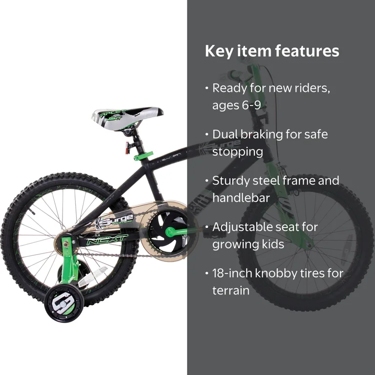 Next Surge 18 in Kids' Bike, Green - Walmart.com