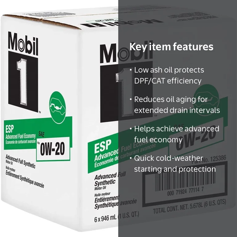 Mobil 1 ESP X2 0W-20 Synthetic Motor Oil for Diesel and Gas