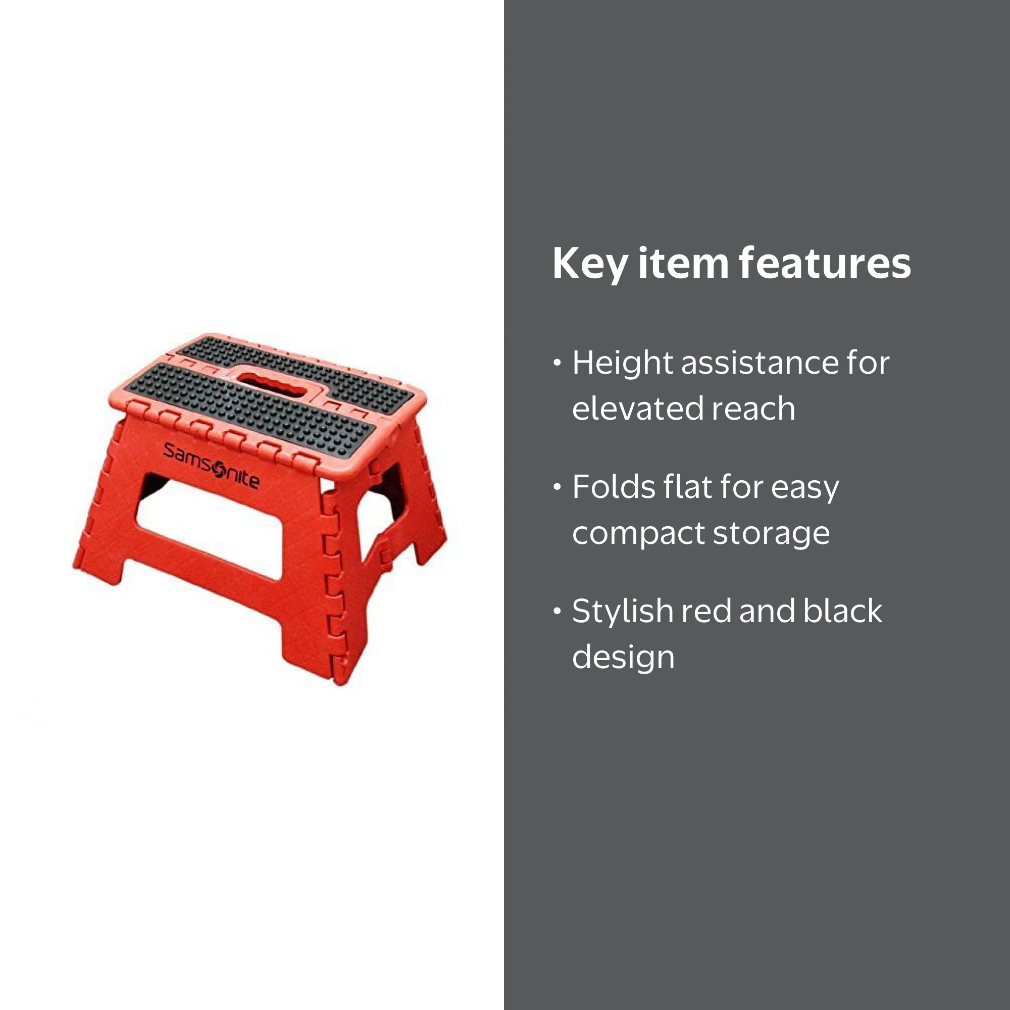 Samsonite Folding Step Stool, Red/Black - Walmart.com