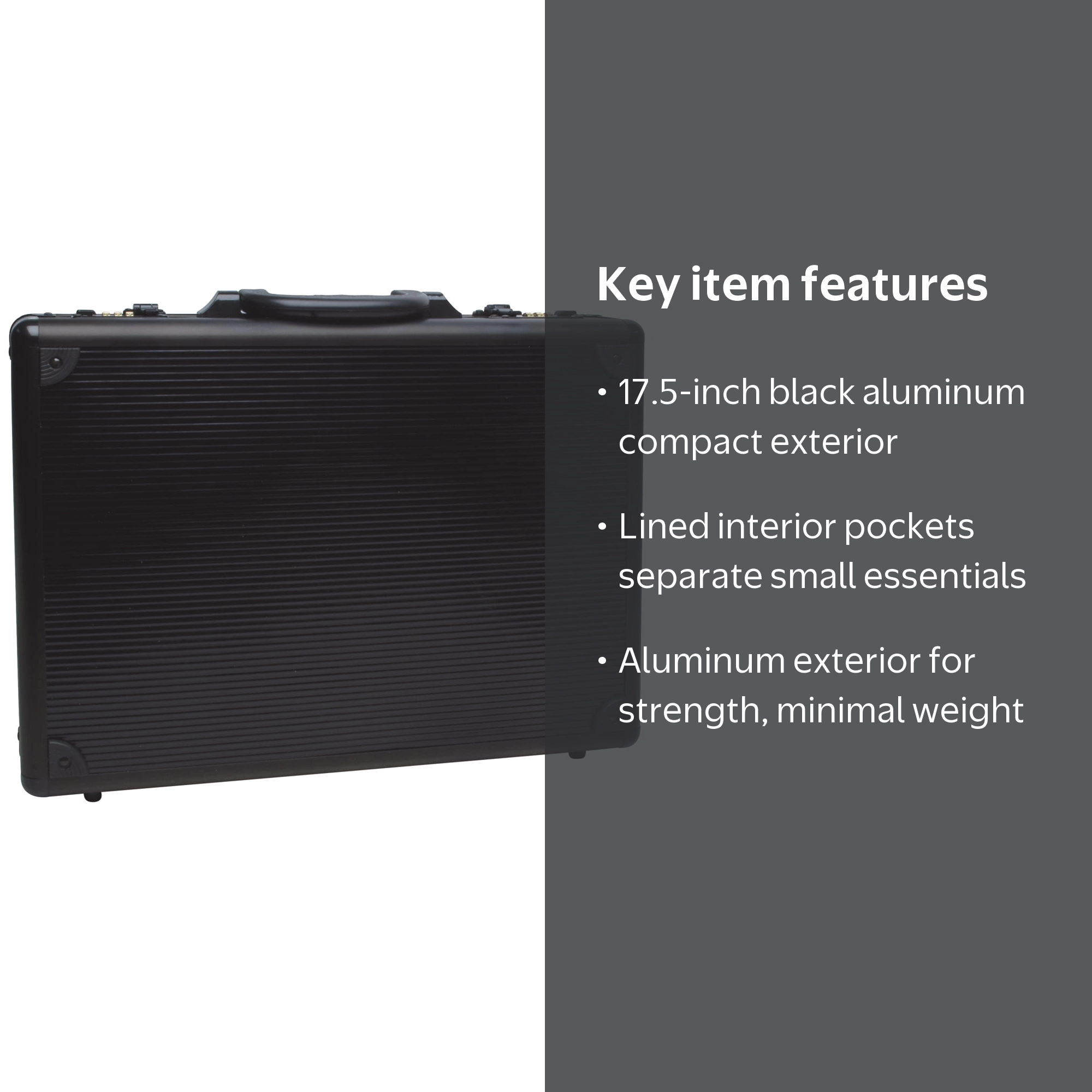 Roadpro Unisex Anti-Theft Aluminum Briefcase with Locks, 17.5