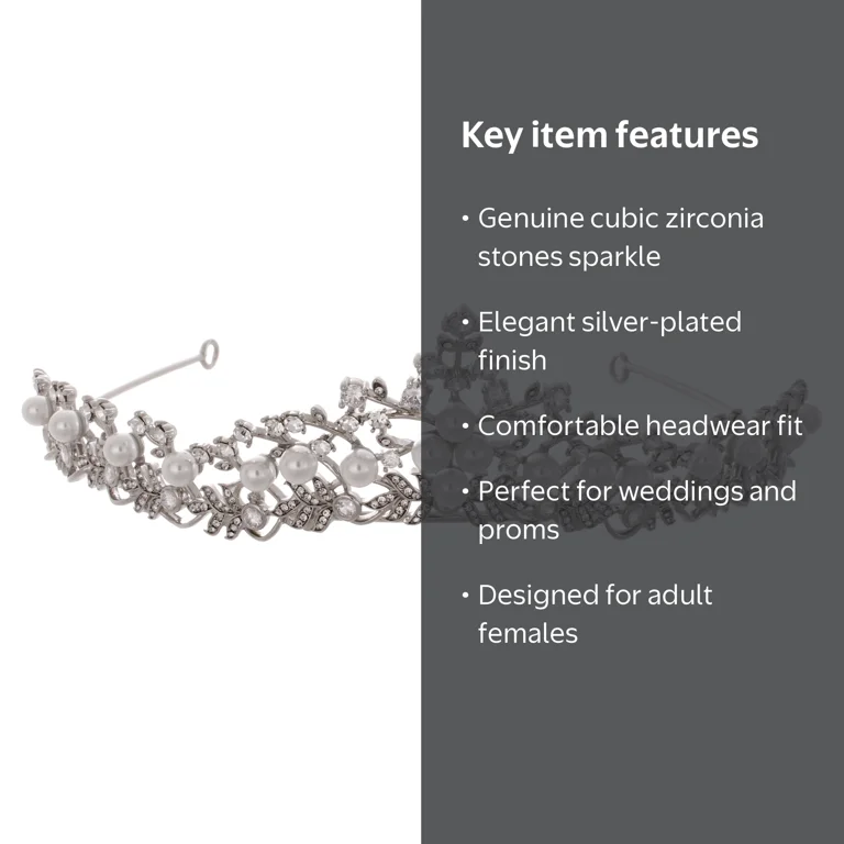 Believe by Brilliance Fine Silver Plated Tiara, Cubic Zirconia and