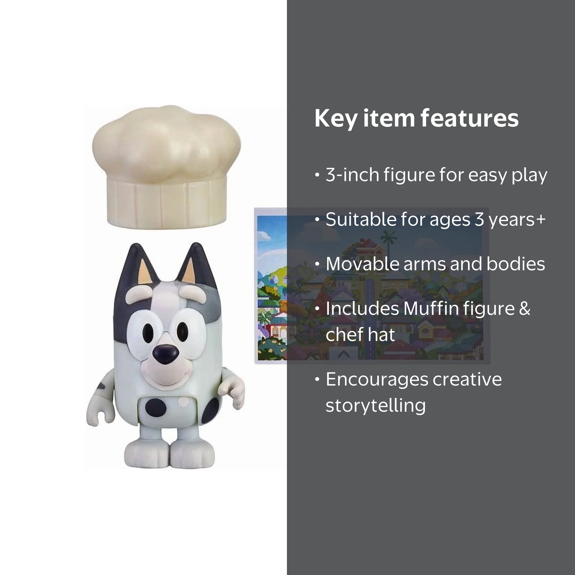 Moose Toys, Bluey Mini Figure, 3 Years+, Muffin & Chef Hat