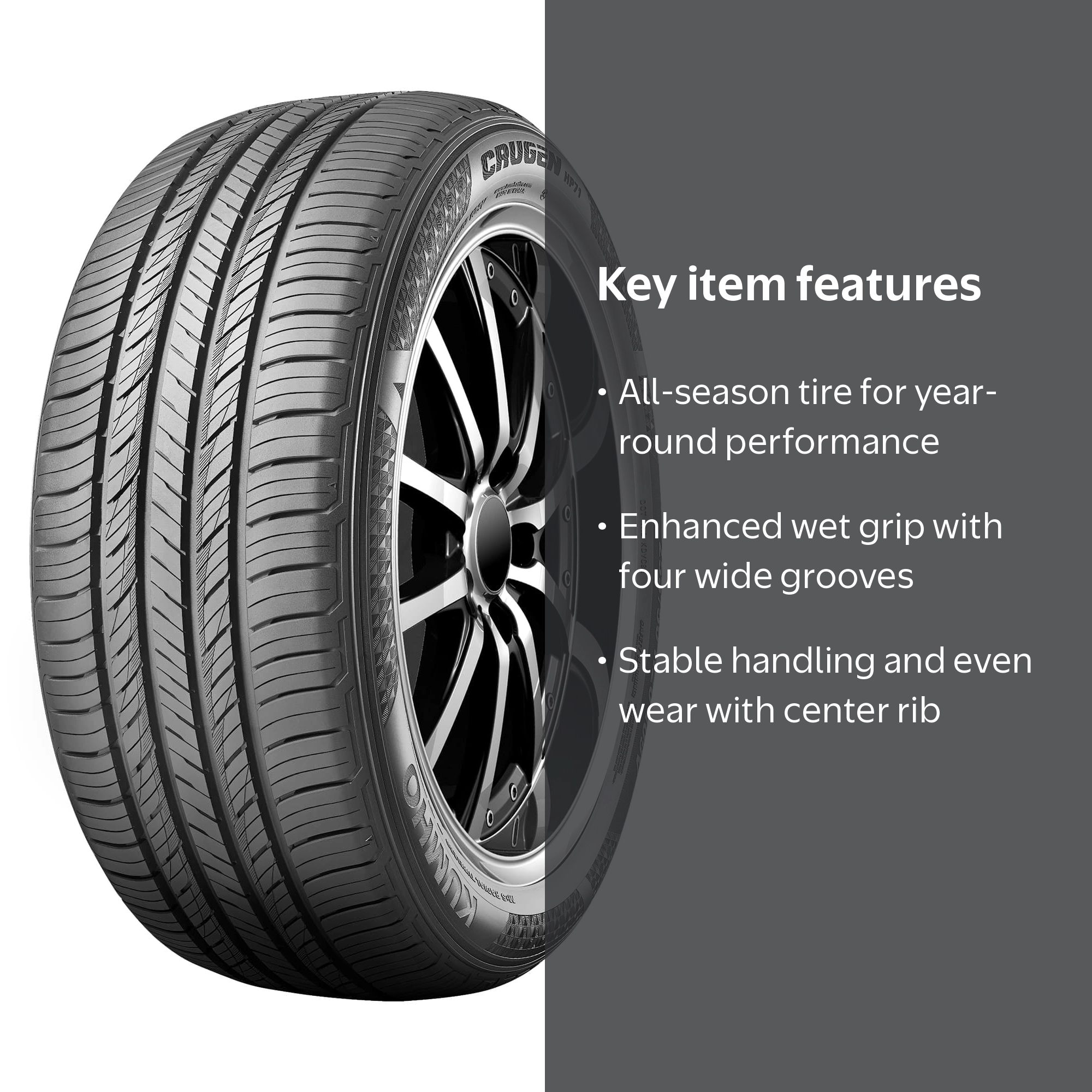 Kumho Tire, SUV Crossover All Season Tire, 225/55R19, 99V
