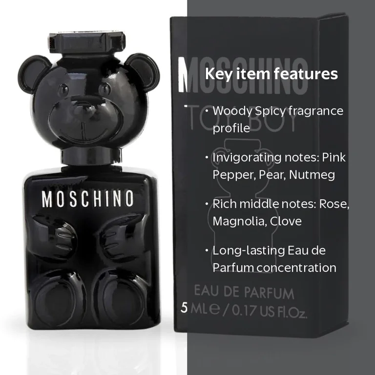Moschino Toy Boy Eau De Parfum, Woody Spicy Fragrance, 0.17 oz For