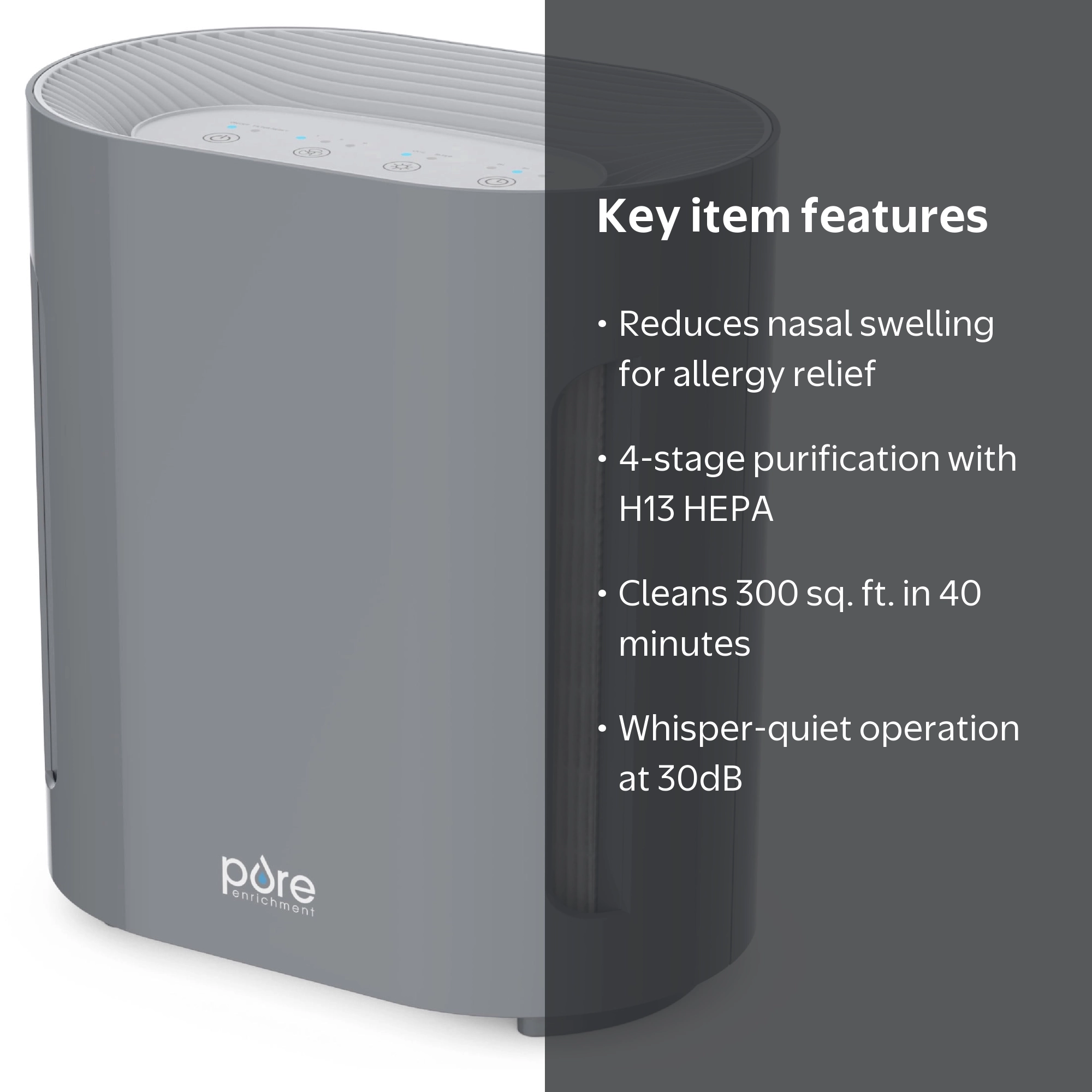 Pure Enrichment PureZone Air Purifier for Bedroom & Living Room, 4