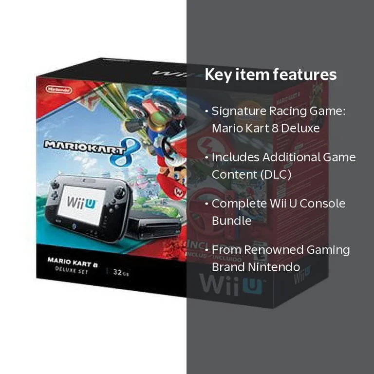 Nintendo, Mario Kart 8 Deluxe Set with DLC, Wii U bundle, Black
