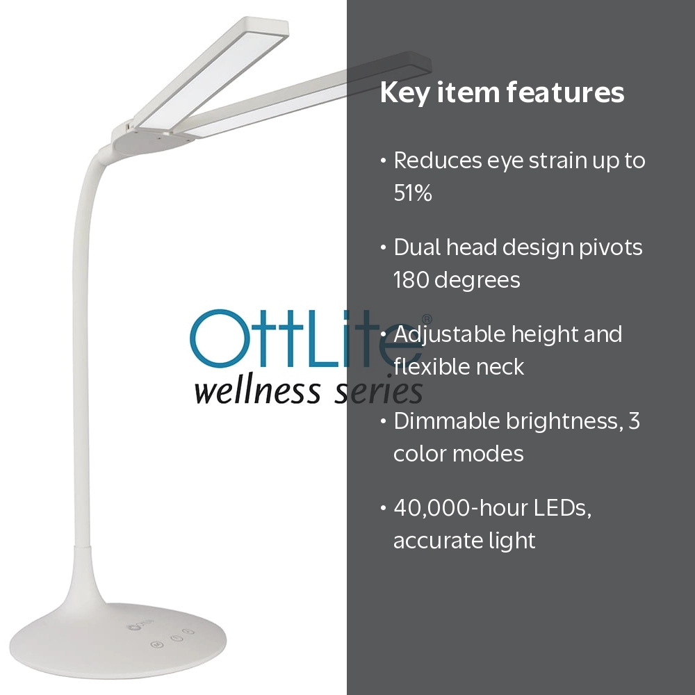 Free Shipping! OttLite Wellness Series Pivot LED Desk Lamp with
