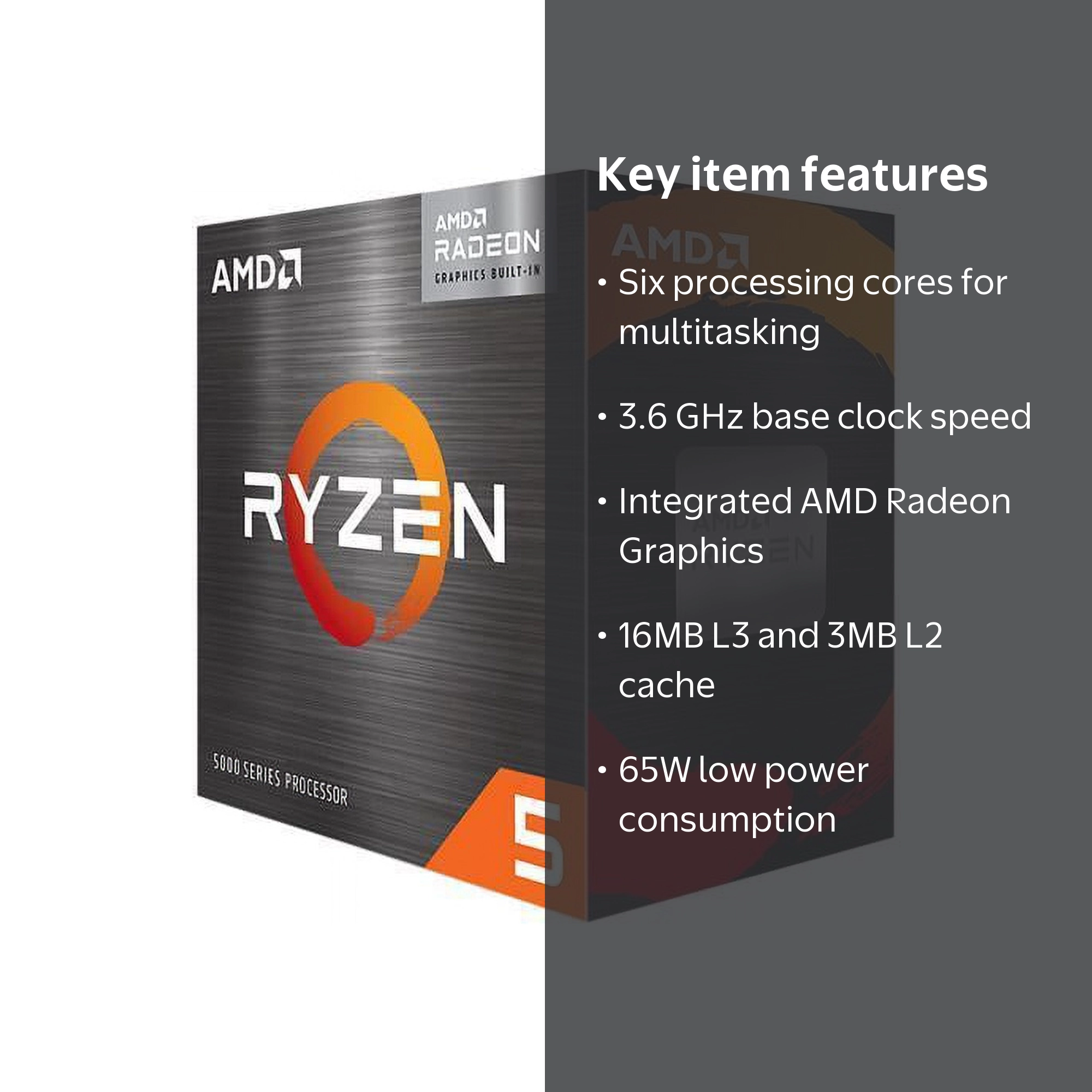 AMD, Ryzen 5 5600GT, 6-Core 3.6 GHz Socket AM4 CPU, Radeon