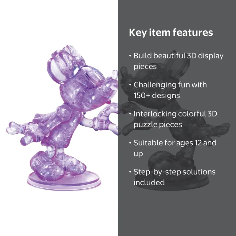 Mickey & Minnie Original 3D Crystal Puzzle from BePuzzled, Ages 12