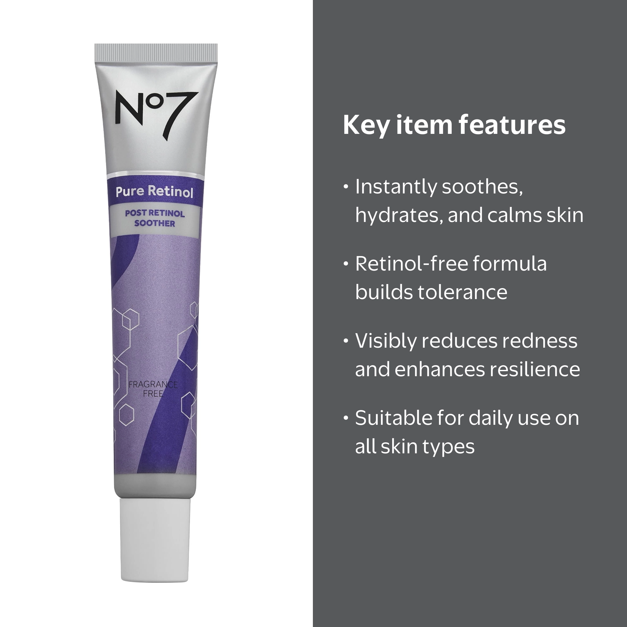 No7 Pure Retinol Soother with Niacinamide, Bisabolol, Fragrance 
