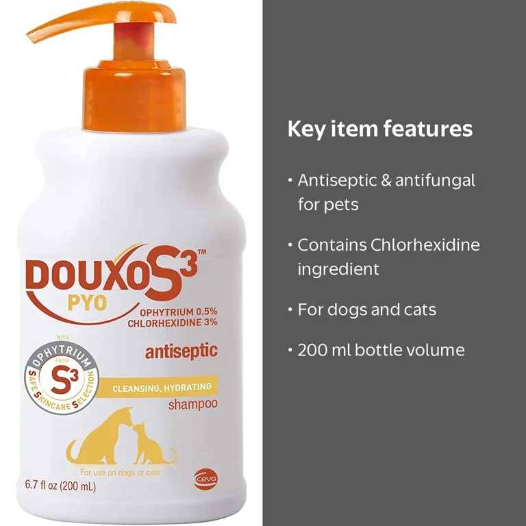 Douxo S3, Antiseptic Antifungal Dogs and Cats Shampoo, 6.7 fl oz