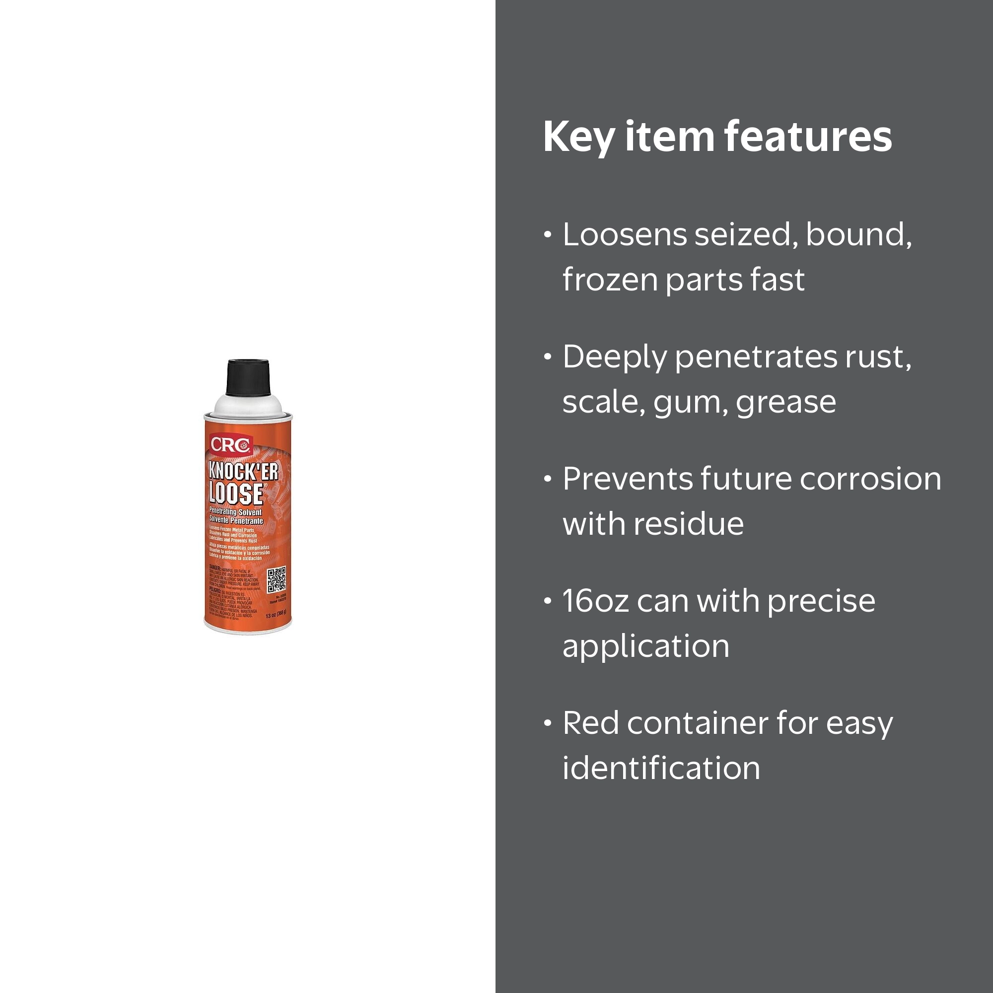 CRC 16 oz Aerosol Can Knock'er Loose Penetrating Solvent, Spray