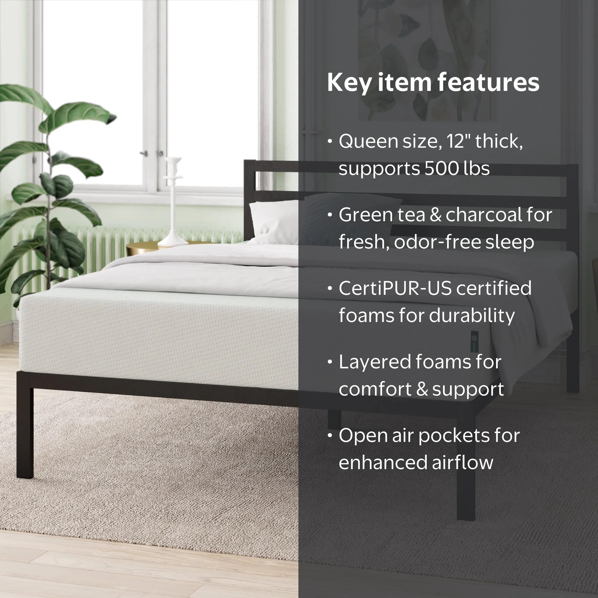 Zinus, Queen Memory Foam Mattress, 12