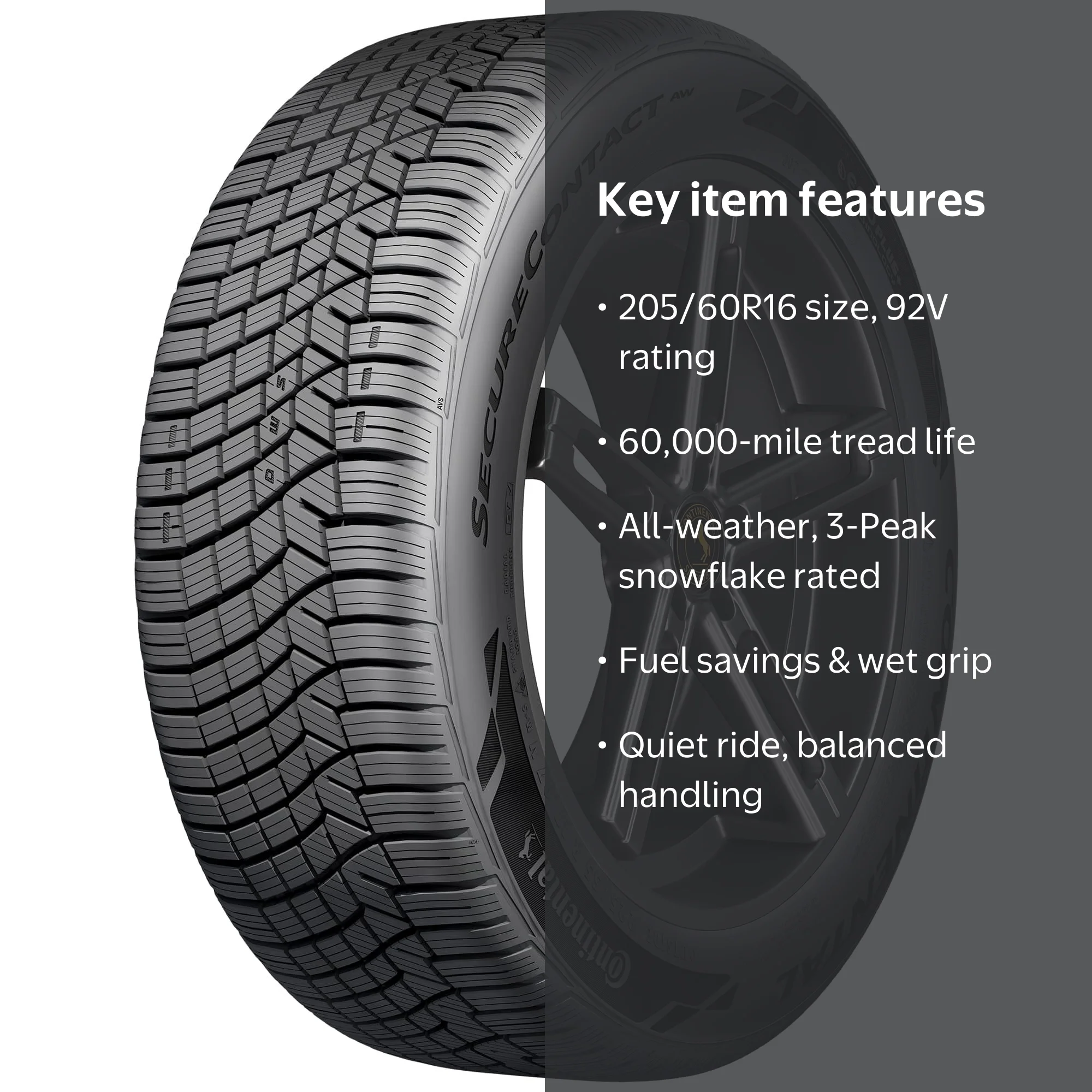 Continental SecureContact AW All Weather 205/60R16 92V Passenger