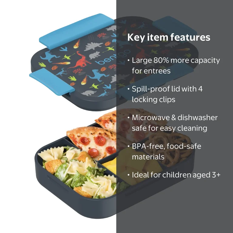 Bentgo Kids Snap & Go Leak-Proof Lunch Box - Dino - Walmart.com