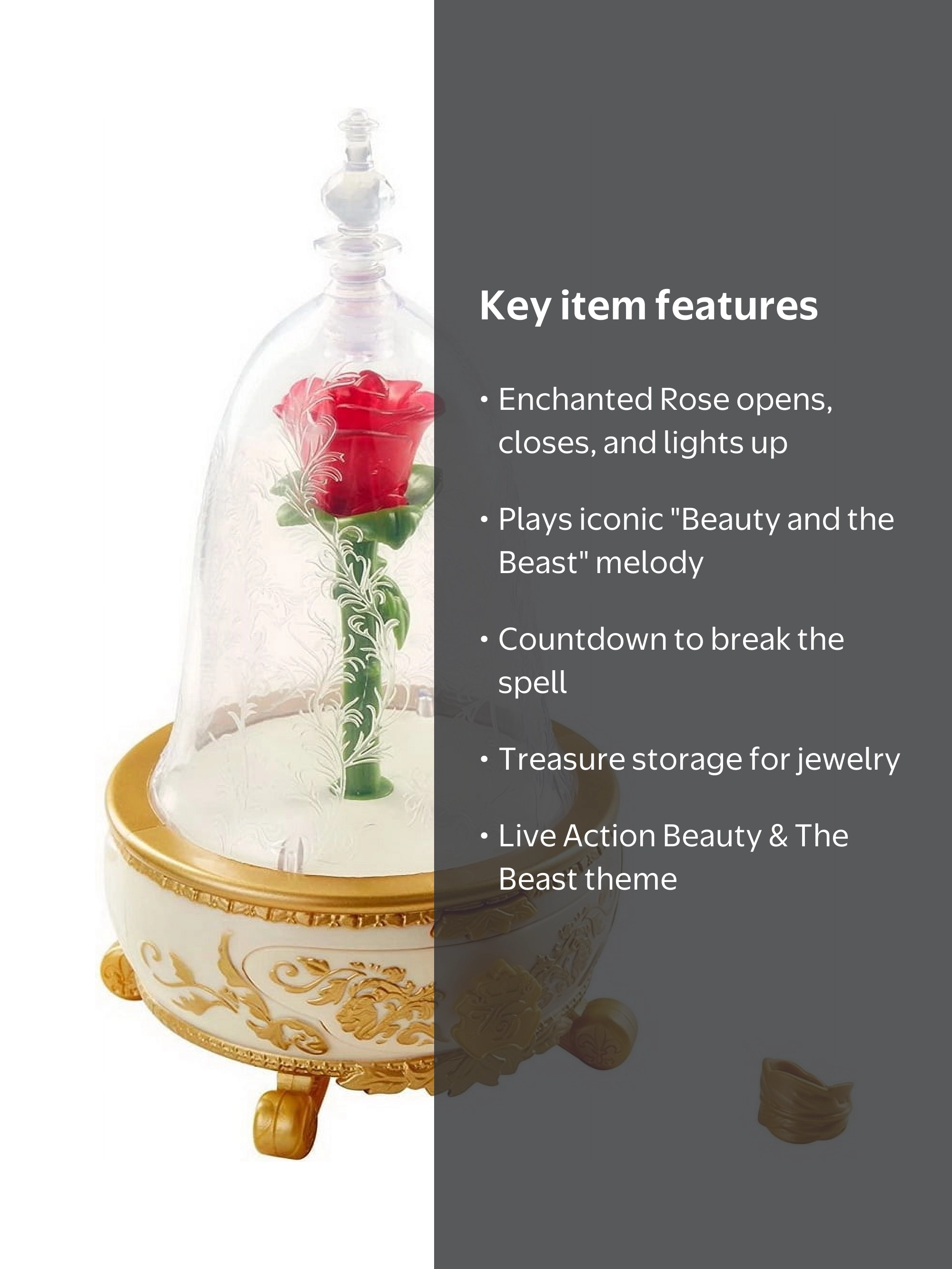 Disney Princess, Beauty & The Beast Jewelry Box, Enchanted Rose