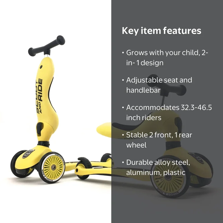 Scoot and Ride, 2-in-1 Ride-On and Stand Scooter, Highwaykick 1