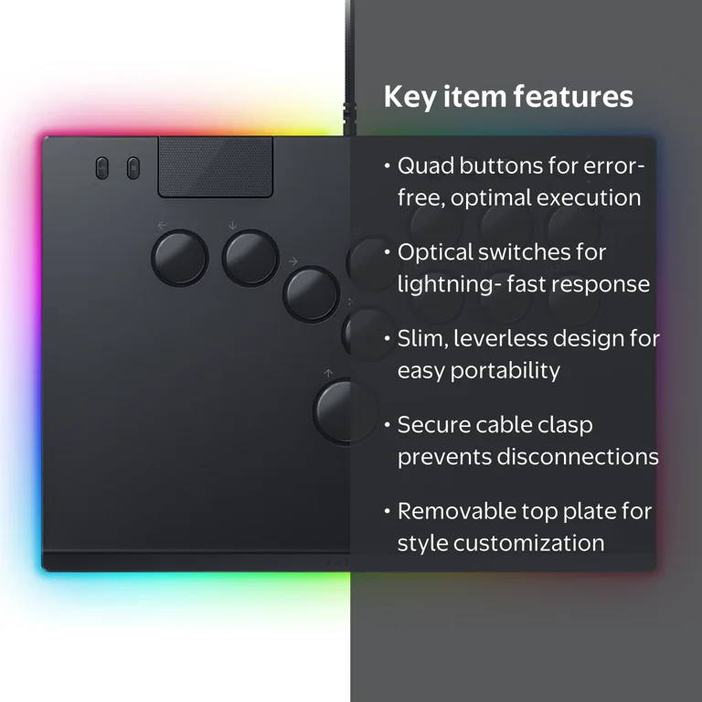 Razer, Kitsune All-Button Optical Arcade Controller, Black