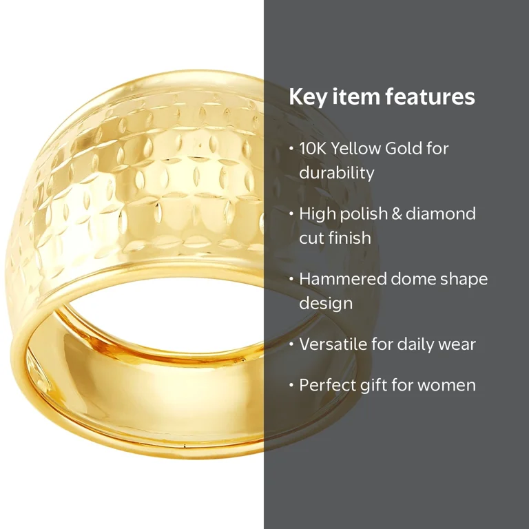 womens gold dress rings Polished Woven Design Wide Width Statement Ring in 10k DSRP: $519