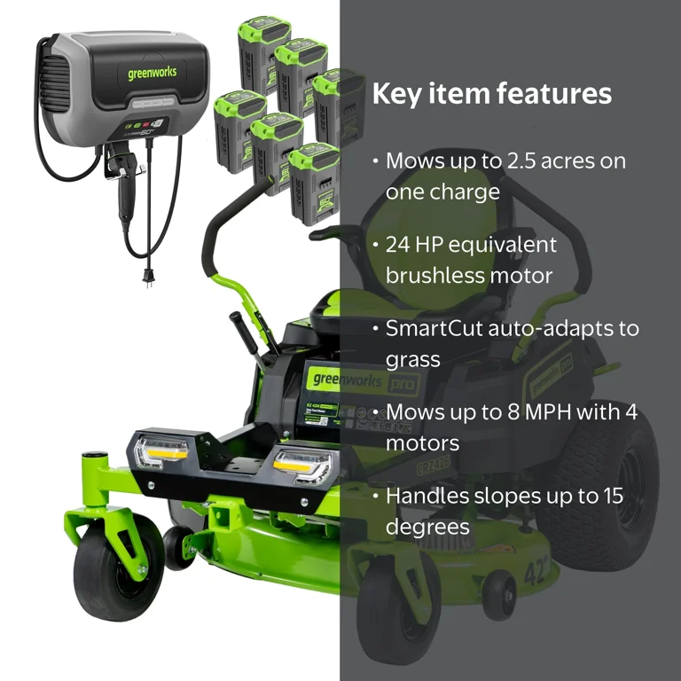 Greenworks 60V 42” Cordless Battery Crossover-Z Zero Turn Riding