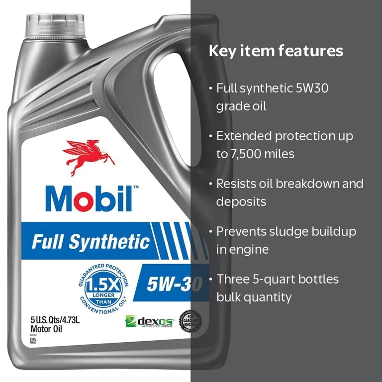 Mobil 1, Full Synthetic Oil, 5w30, 3 x 5 Quart Bottles - Walmart.com