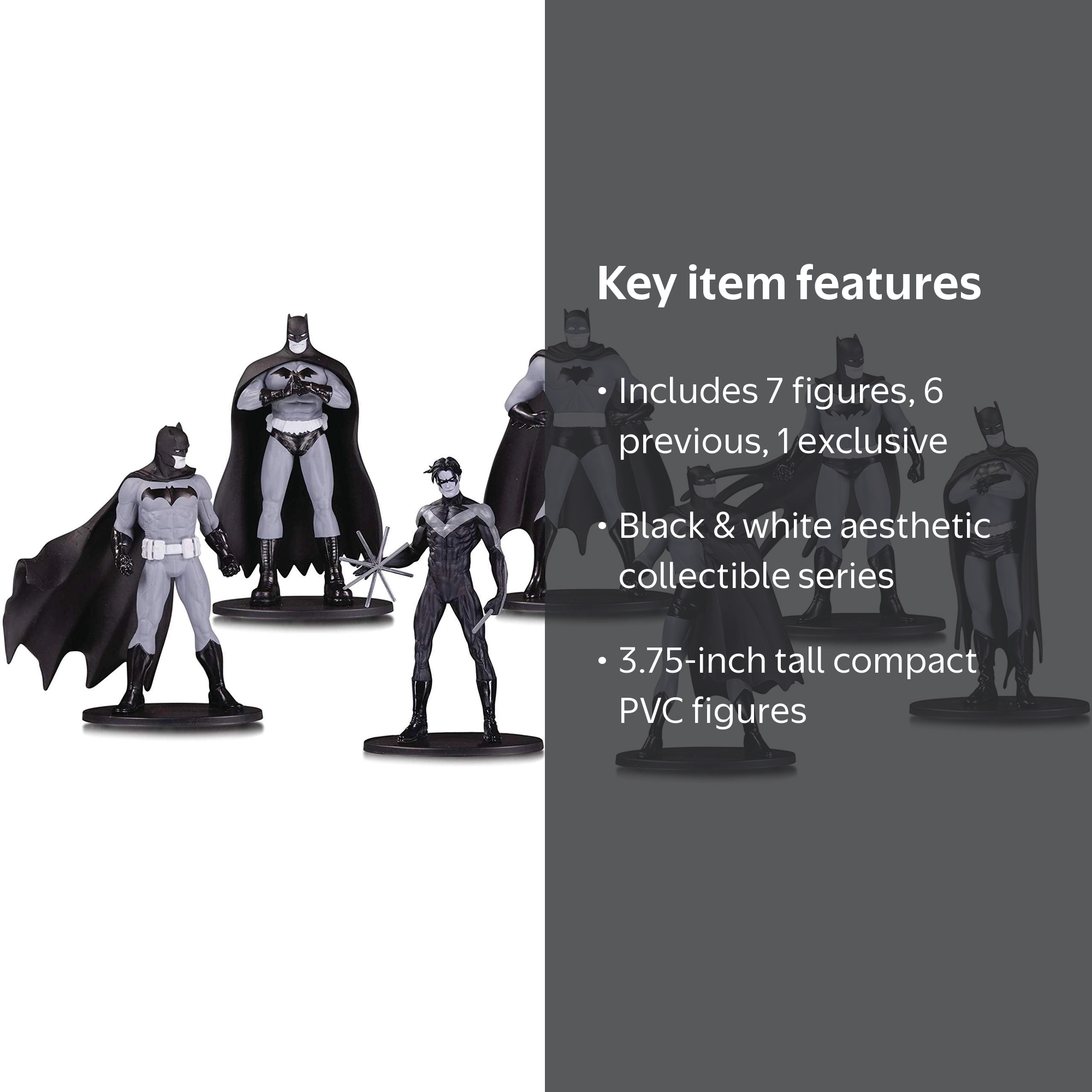 DC Collectibles Batman Black & White Mini Figure 7 Pack Box Set
