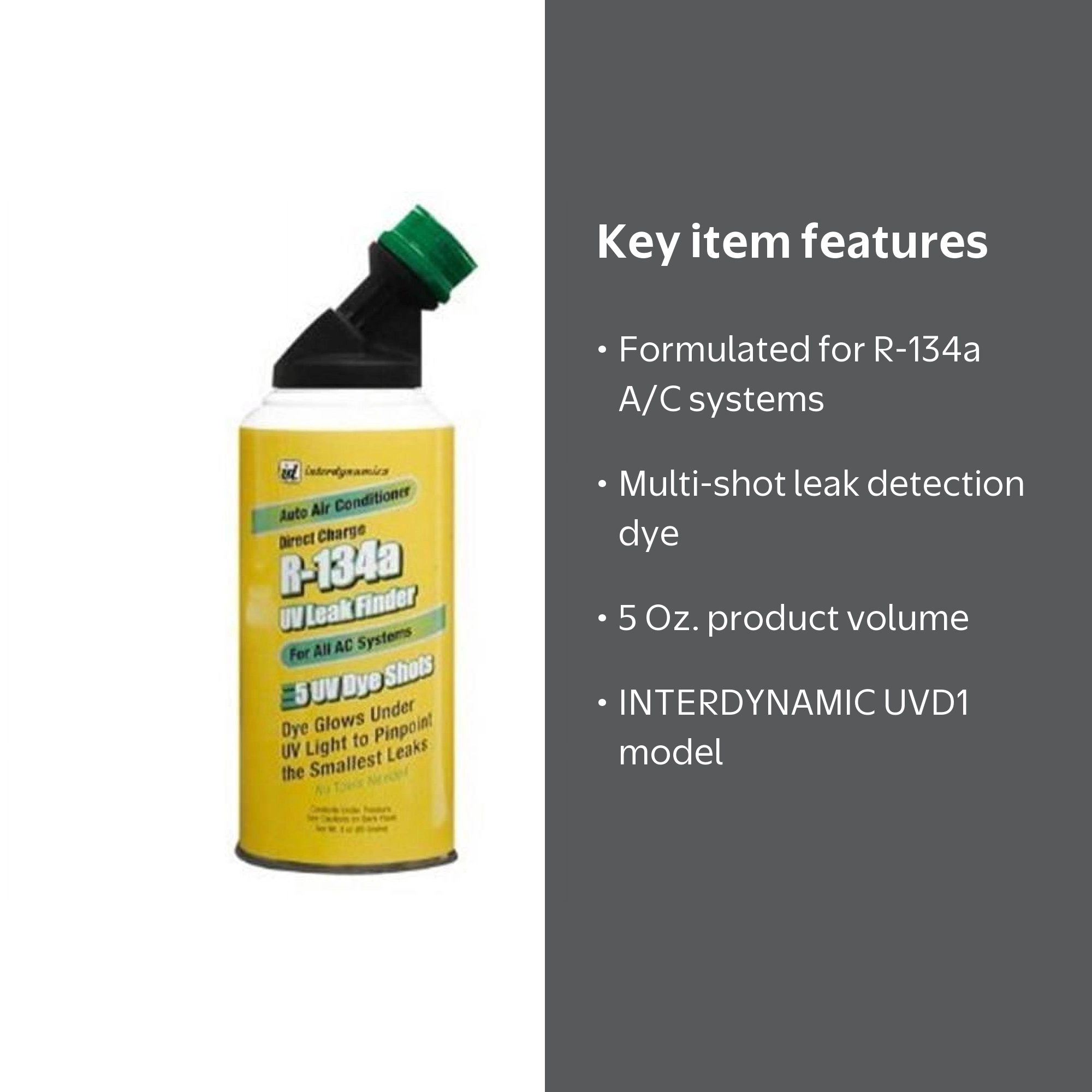 INTERDYNAMIC UVD1 5 Oz. UV Leak Detection Dye for R-134A A/C