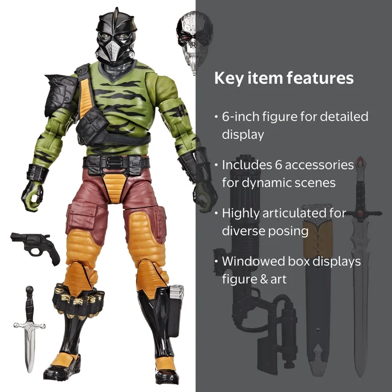 G.I. Joe, Action Figure, Darklon, 6‚Äù size with accessories