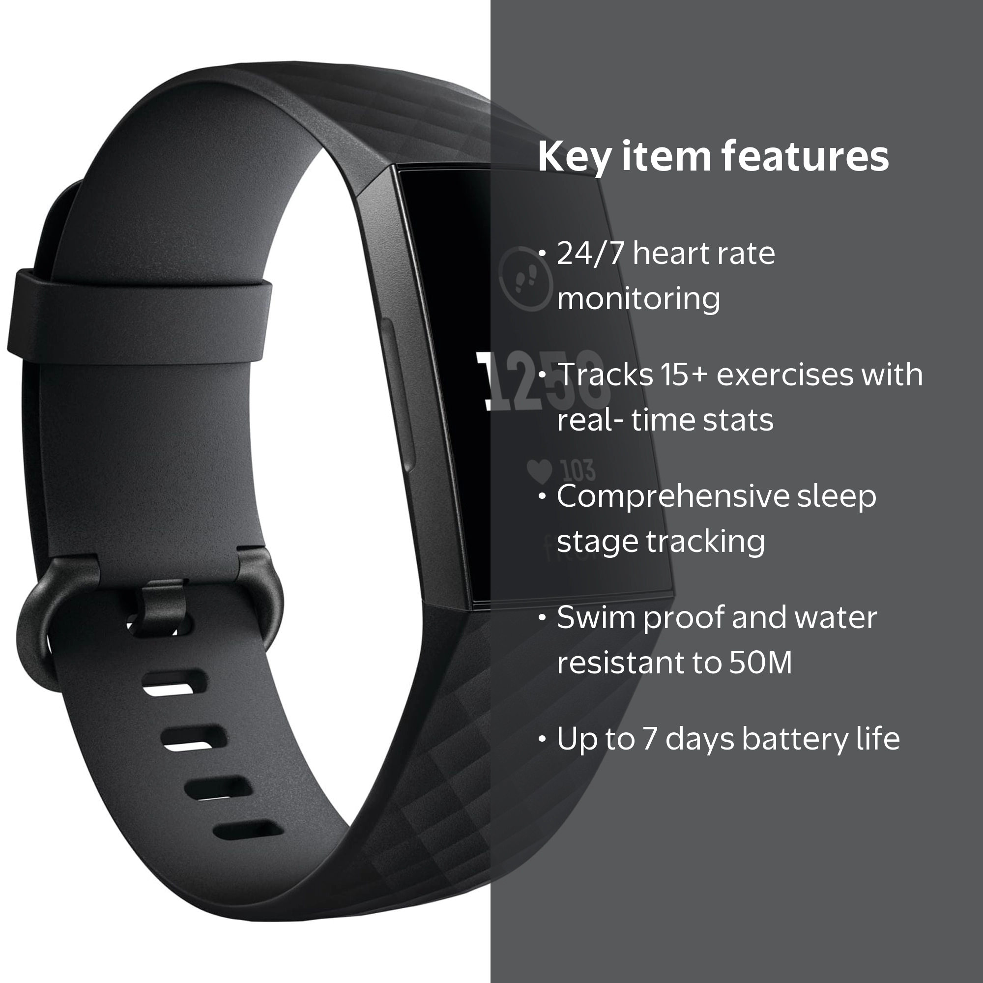 Fitbit Charge 3, Adult Electronic Fitness Activity Tracker