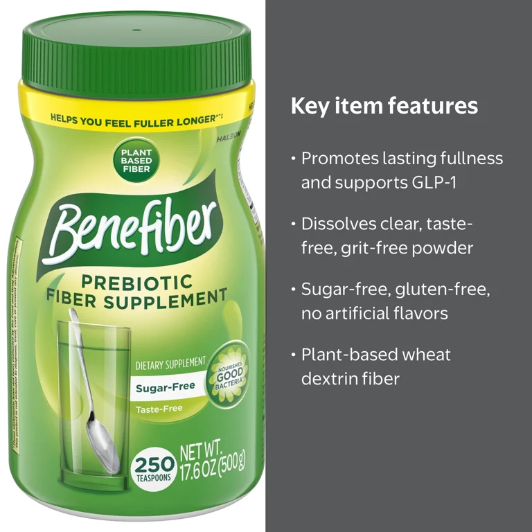 Benefiber, Prebiotic Fiber Supplement Powder, 17.6 oz