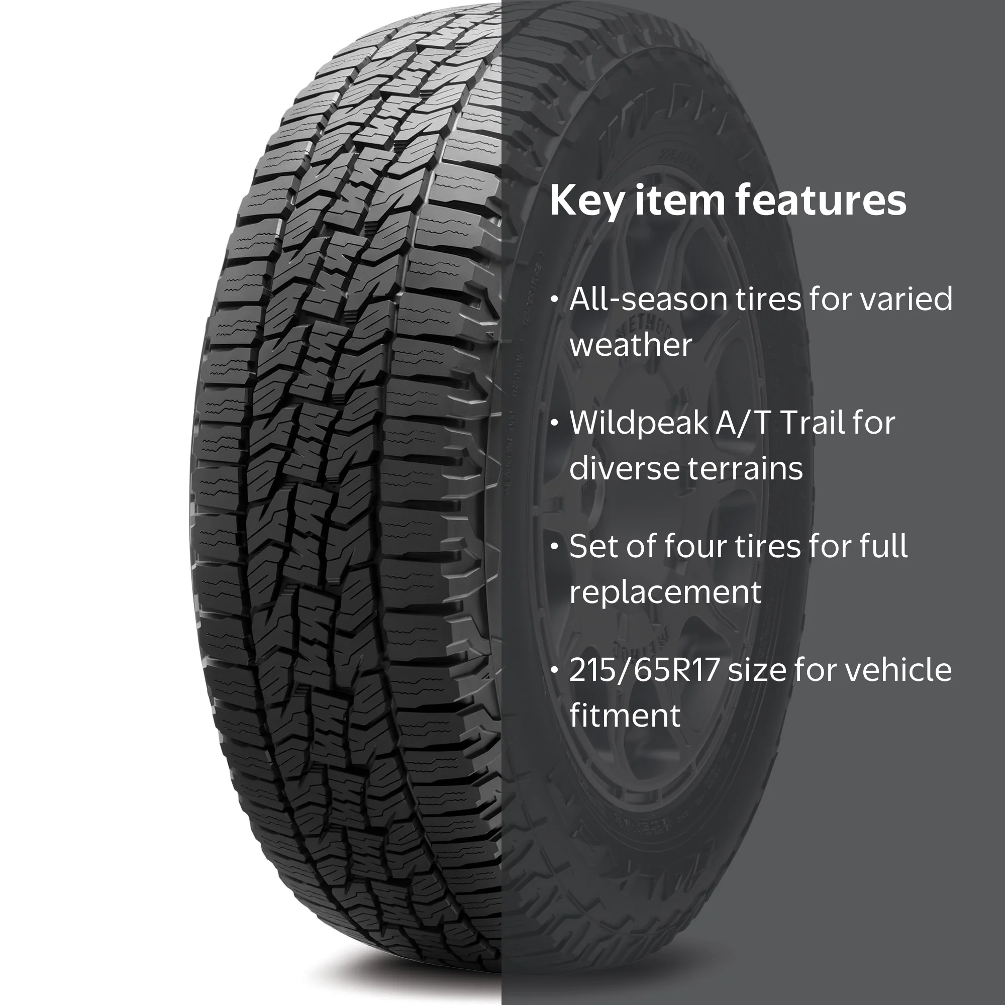 Falken 215/65R17 Wildpeak A/T Trail 99H Tire, Pack of 4 - Walmart.com