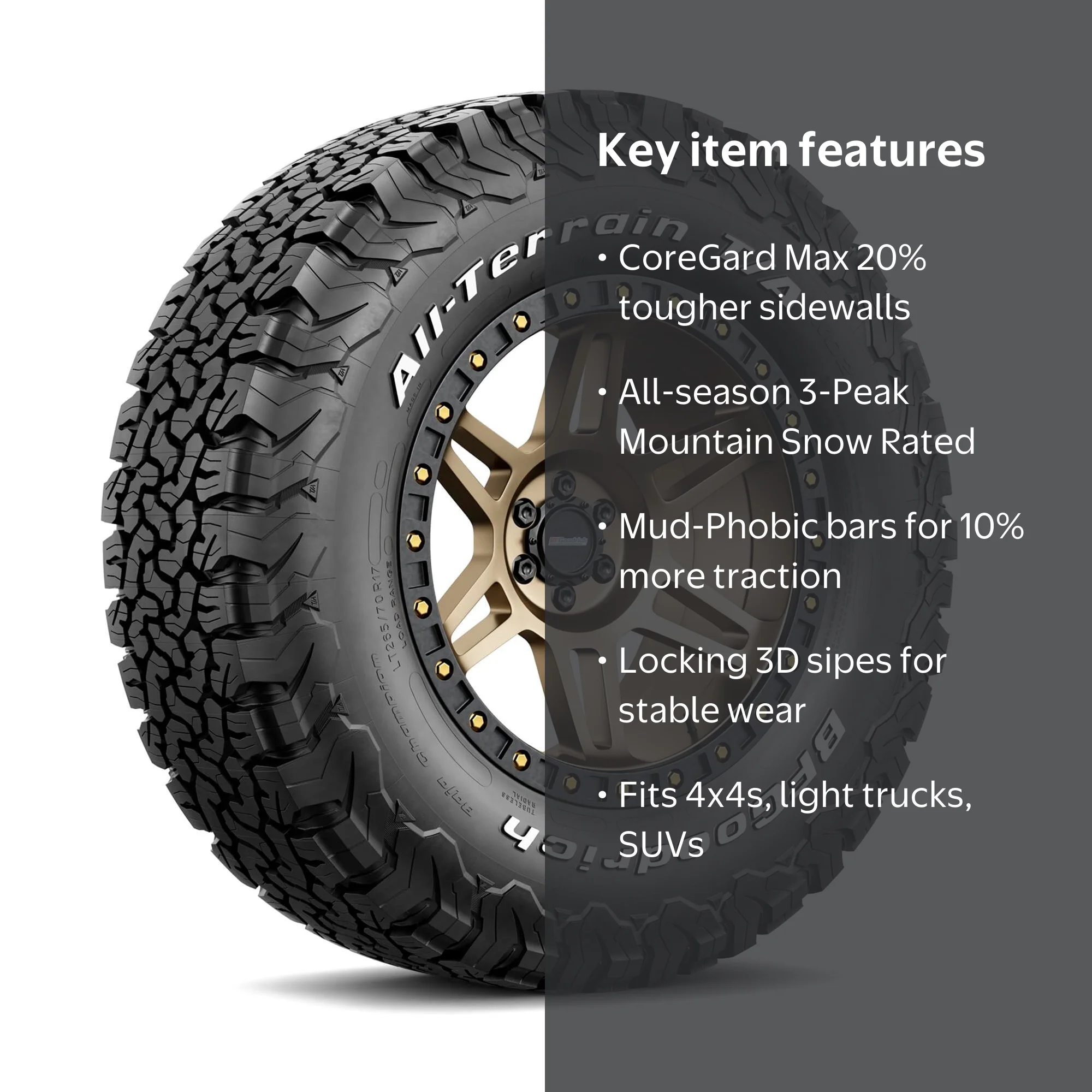 Free Shipping! BF Goodrich All-Terrain T/A KO2 All-Season LT255