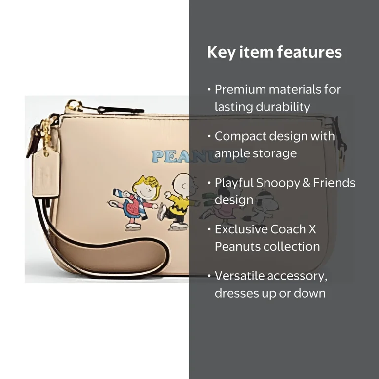 Coach CE858 X Peanuts Nolita 19, Snoopy And Friends Motif, Gold
