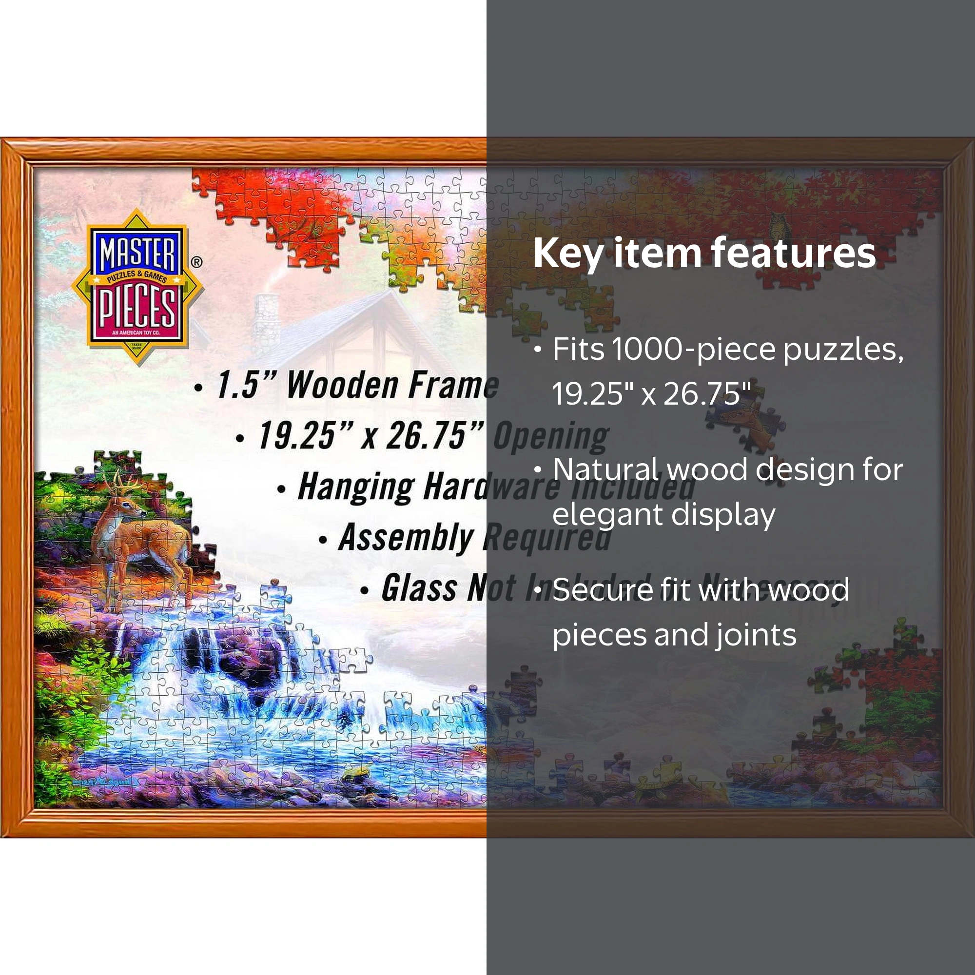MasterPieces Natural Wood Frame for 1000-Piece Jigsaw Puzzles