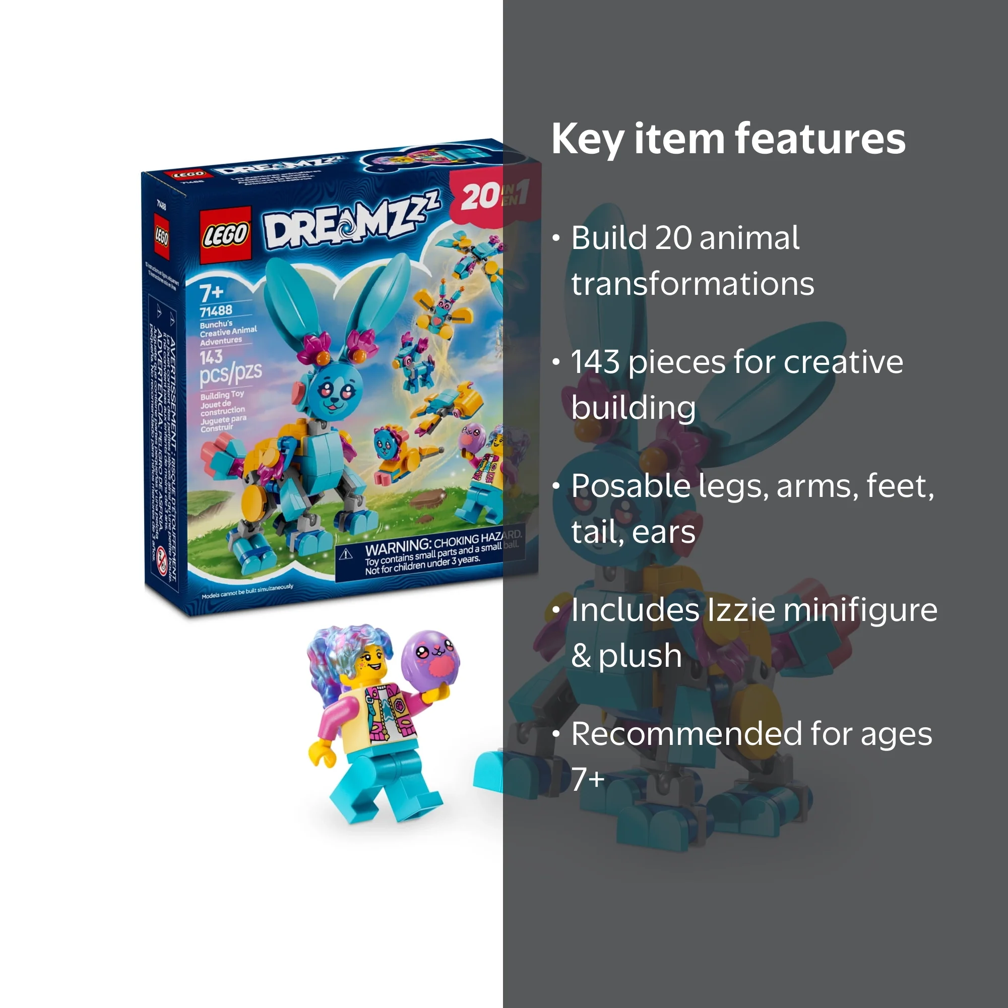 LEGO 71488 Bunchu Bunny Building Set - 20-in-1 Creative Animal