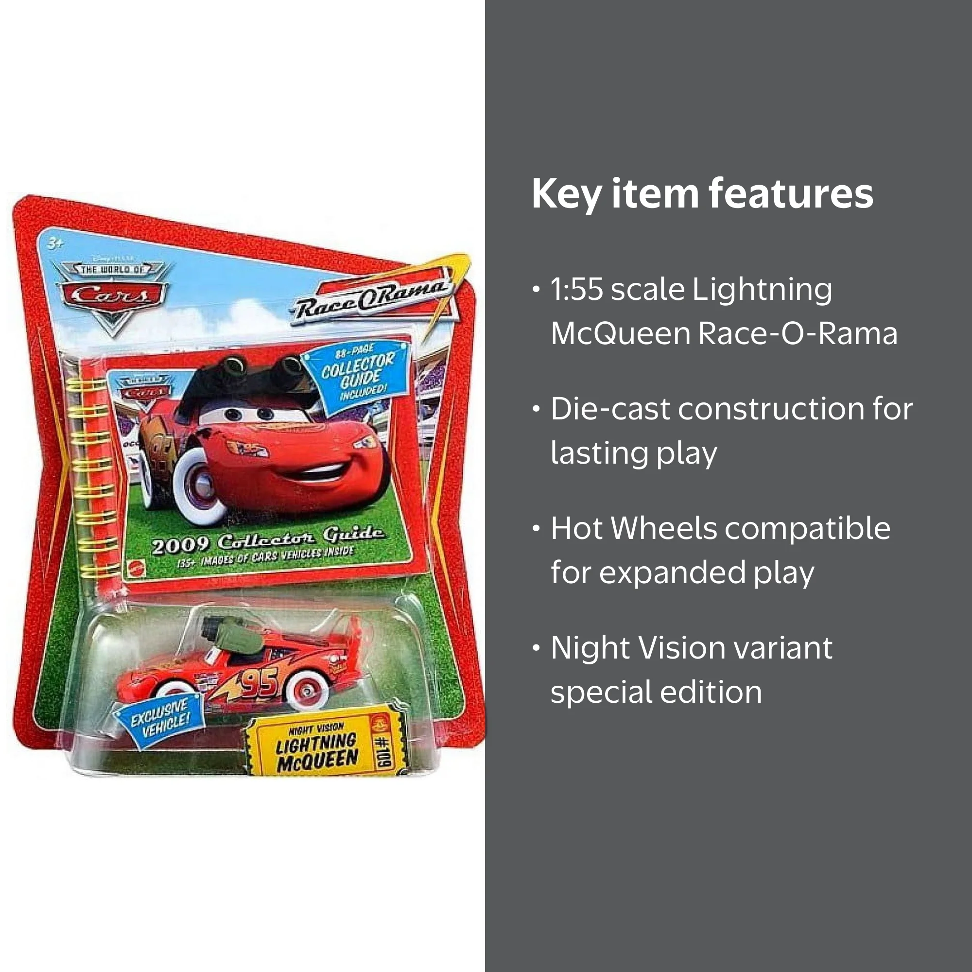 Disney Cars Race-O-Rama Night Vision Lightning McQueen Diecast Car
