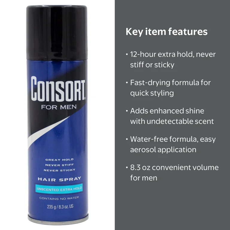 Consort, Hair Spray, Unscented, 8.3 oz, Extra Hold - Walmart.com