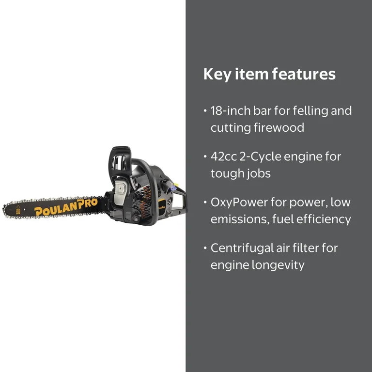 Poulan Pro PR4218 18 in 42cc 2-Cycle Gas Chainsaw, Storm Clean-Up