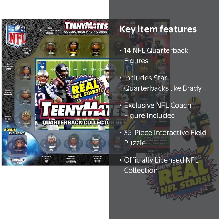 Party Animal Teenymates NFL Quarterback Action Figure Set, 14