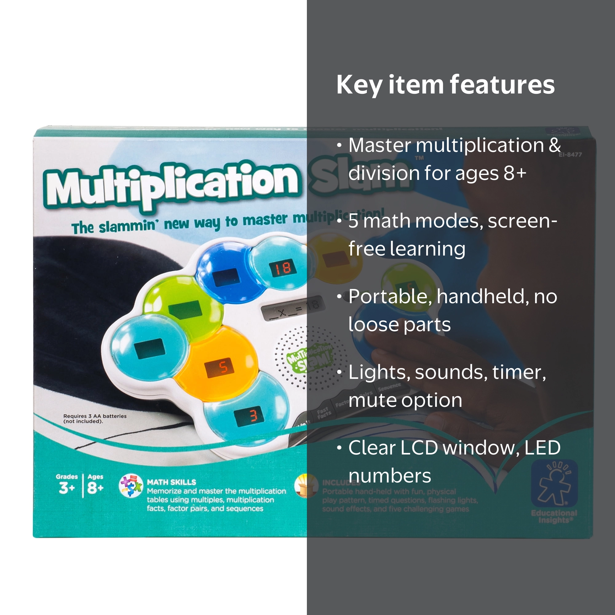 Educational Insights Multiplication Slam, Handheld Electronic Math