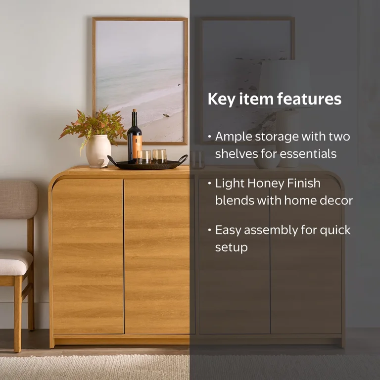 Better Homes & Gardens Juliet Sideboard, Light Honey Finish