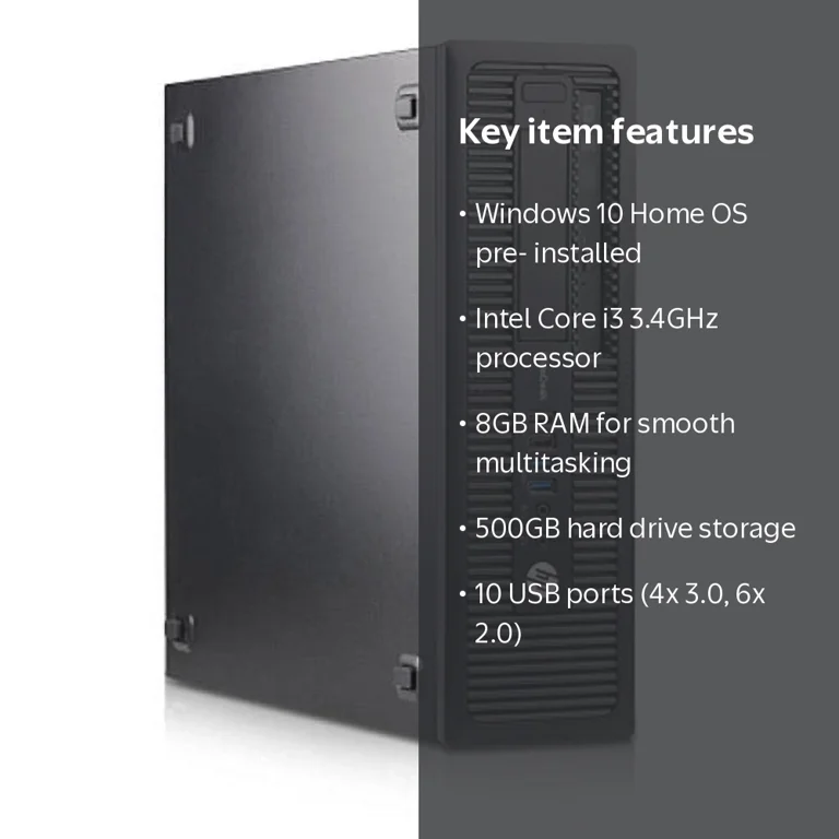 HP ProDesk 600 G1 Desktop, Intel Core i3 3.4GHz, 8GB RAM, 500GB
